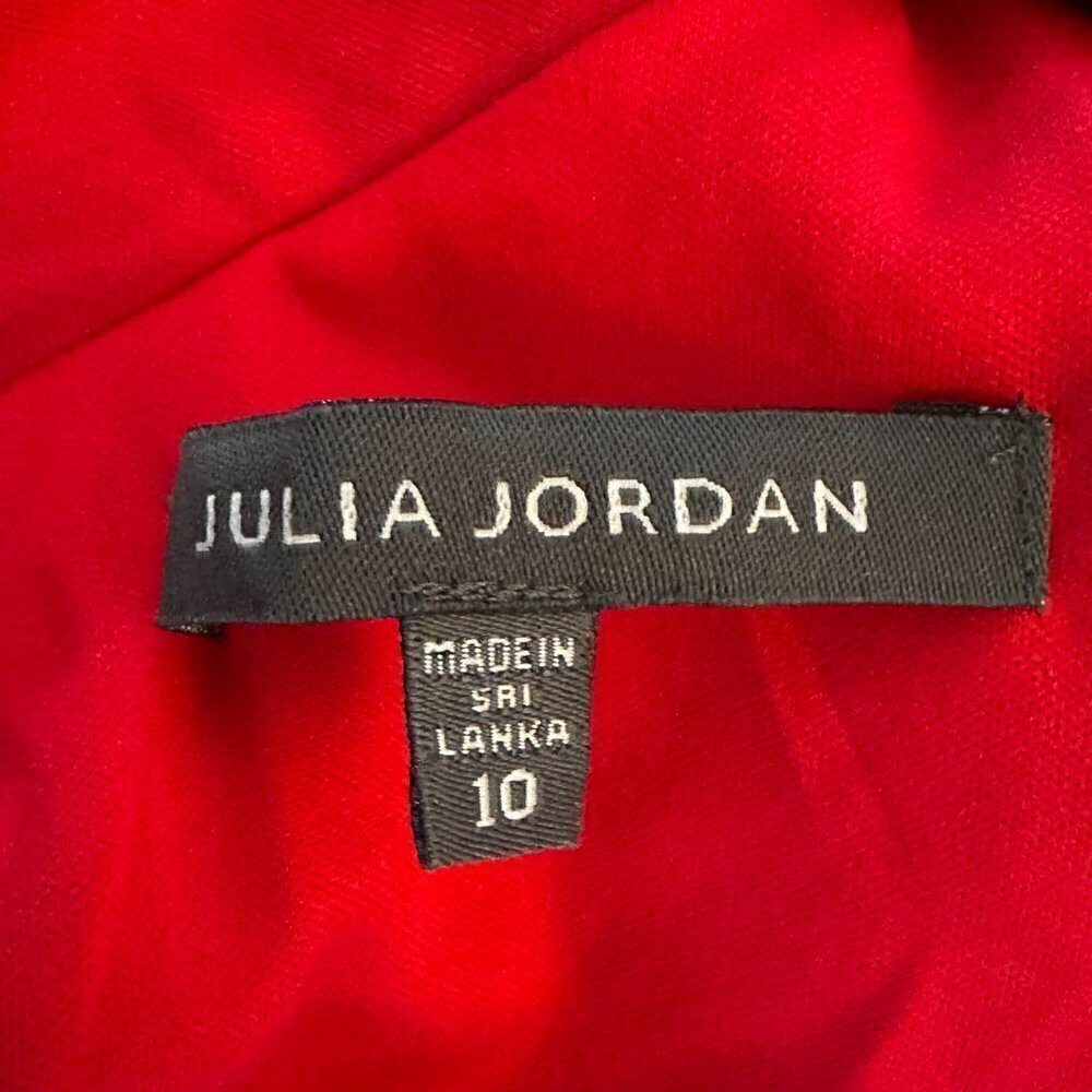 Julia Jordan NEW Tie Waist Red Burnout Lurex Mini Dress in Size 10 - Picture 7 of 7
